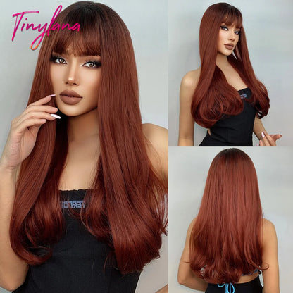 Long Blonde Wavy Synthetic Wig with Bangs – Lolita Cosplay & Halloween Heat-Resistant Wig for Women