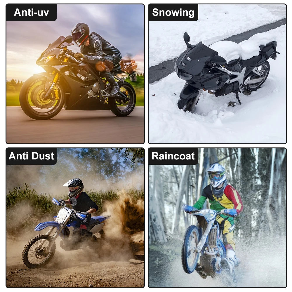 Waterproof Motorcycle Cover: All-Season UV Protective Scooter Shelter - Indoor/Outdoor 190T Fabric, Dustproof & Wear-Resistant