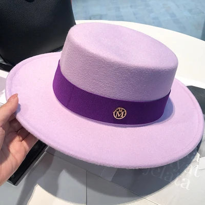 Fedora Hats for Women and Men - Elegant Fashion Bowler Dress Caps with Ribbon Band, Felt Jazz Hat for Weddings, Church, Panama Style