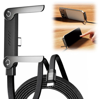 Foldable Charging Cable - 240W Fast Charging Cable with Integrated Phone Stand