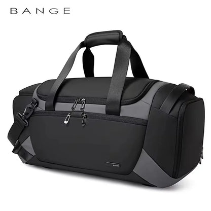 BANGE Waterproof Sports Gym Bag for Men - Fitness Training & Outdoor Dry Wet Separation Travel Bag