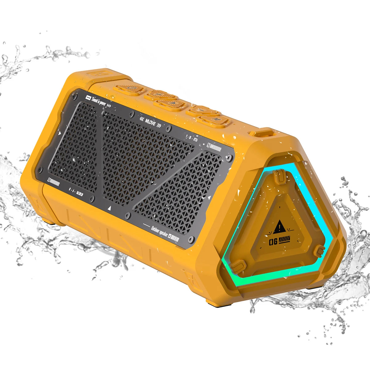 MLOVE P3 40W Bluetooth Speaker – Outdoor, IPX7 Waterproof, Stereo Sound, Bluetooth 5.3, RGB Lights, Micro SD Slot