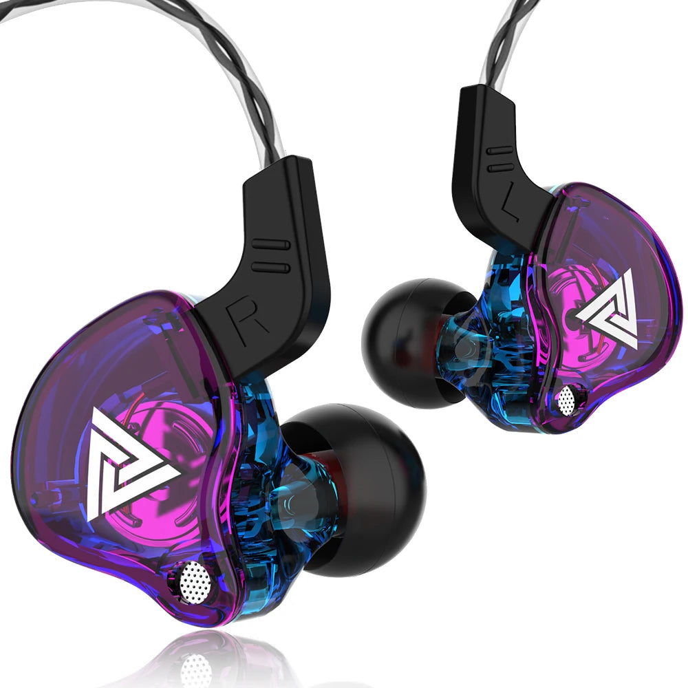 QKZ AK6 In-Ear Earphones - 6 Dynamic Drivers, Stereo Headphones with Mic, Sports HIFI Subwoofer Monitor Earbuds