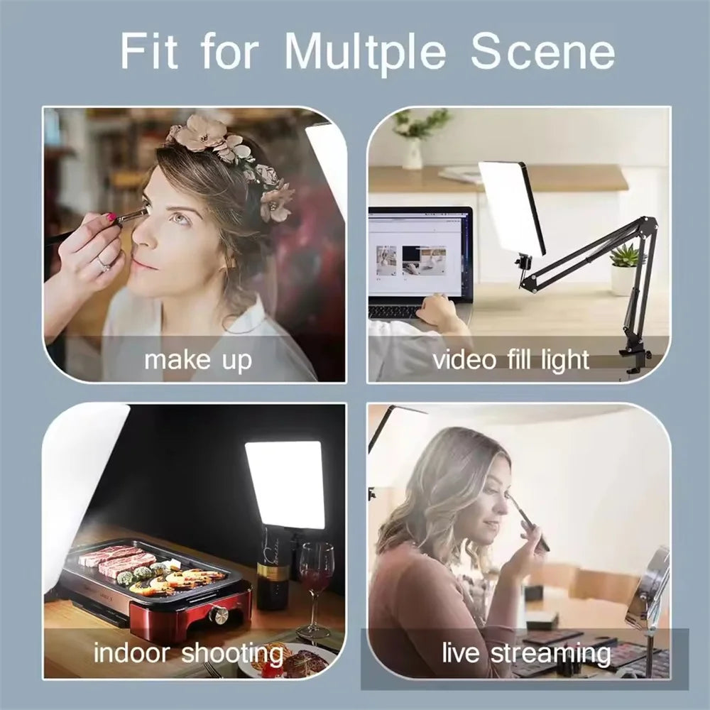 BSLIUFANG LED Photography Light with Scissor Arm Stand – Selfie Ring Light for Zoom, YouTube, Live Streaming & Conference Lighting Setup