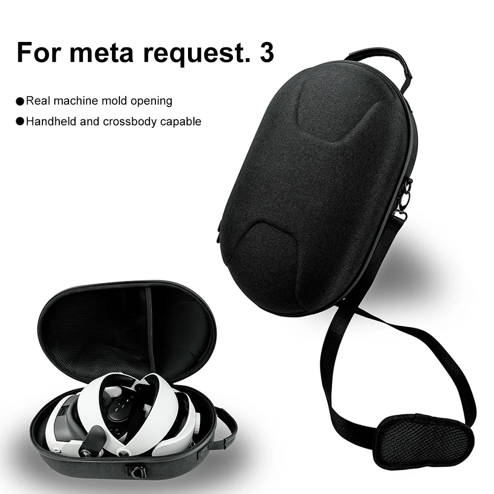 EVA Waterproof Portable Storage Bag for Meta Quest 3 – Shockproof, Anti-Scratch Crossbody with Adjustable Shoulder Strap