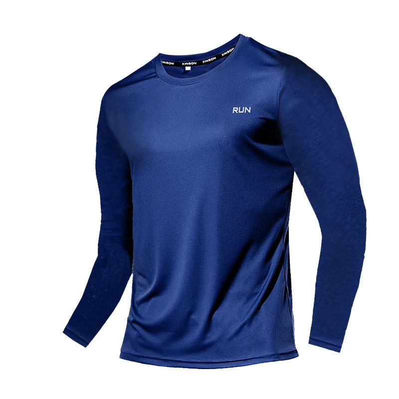 Men's Summer Ice Silk Long Sleeve T-Shirt – Quick Dry, Breathable Sun Protection for Outdoor Running