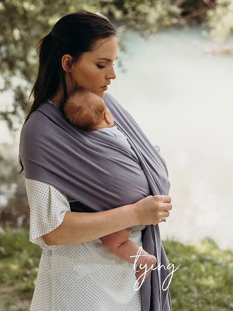 Cotton Baby Wrap Carrier: Stretchy Travel Sling for Newborn to Toddler - Suitable for Babies 0-36 Months