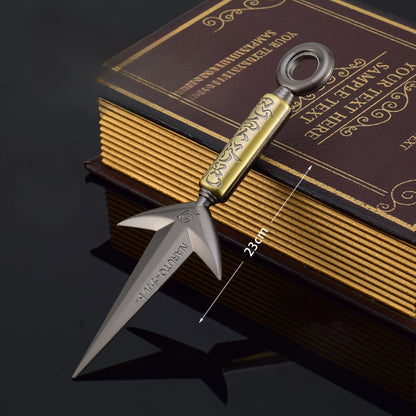 Namikaze Minato Flying Thunder God Kunai – 23cm Rotatable Metal Ninja Weapon Model, 3 Styles Collectible Toy