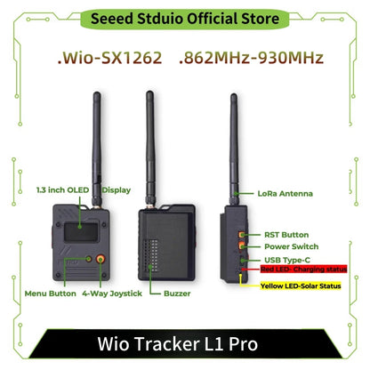Wio Tracker L1 Pro Board – 1.3” OLED, 3D-Printed Case, LoRa 868MHz, nRF52840, L76K GPS Module