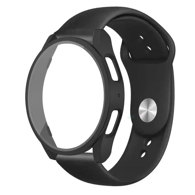 Samsung Galaxy Watch 7/6/5/4 Accessory Set – Tempered Glass Screen Protector, Silicone Strap & Protective Case (40mm/44mm, 2-Pack)