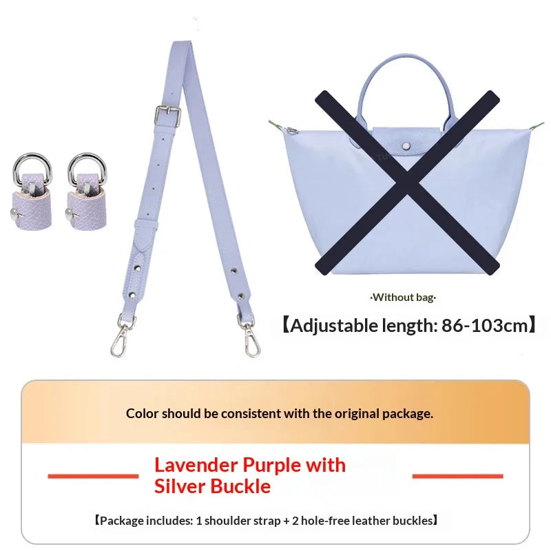 Leather Shoulder Strap for Longchamp Terra Bag - No-Punch Replacement Handle Strap Accessory