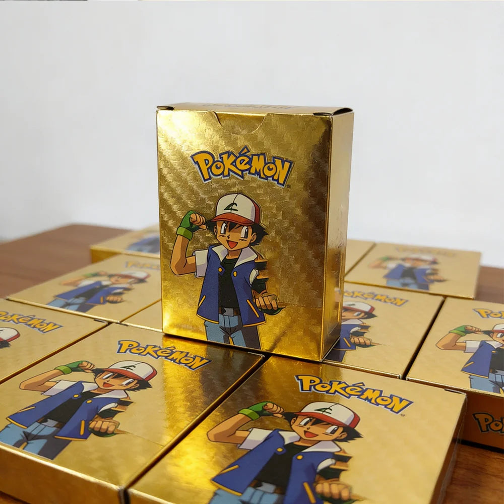 55-Piece Charizard Gold Foil Card Set - English & Spanish VMAX GX Collectible Trading Cards