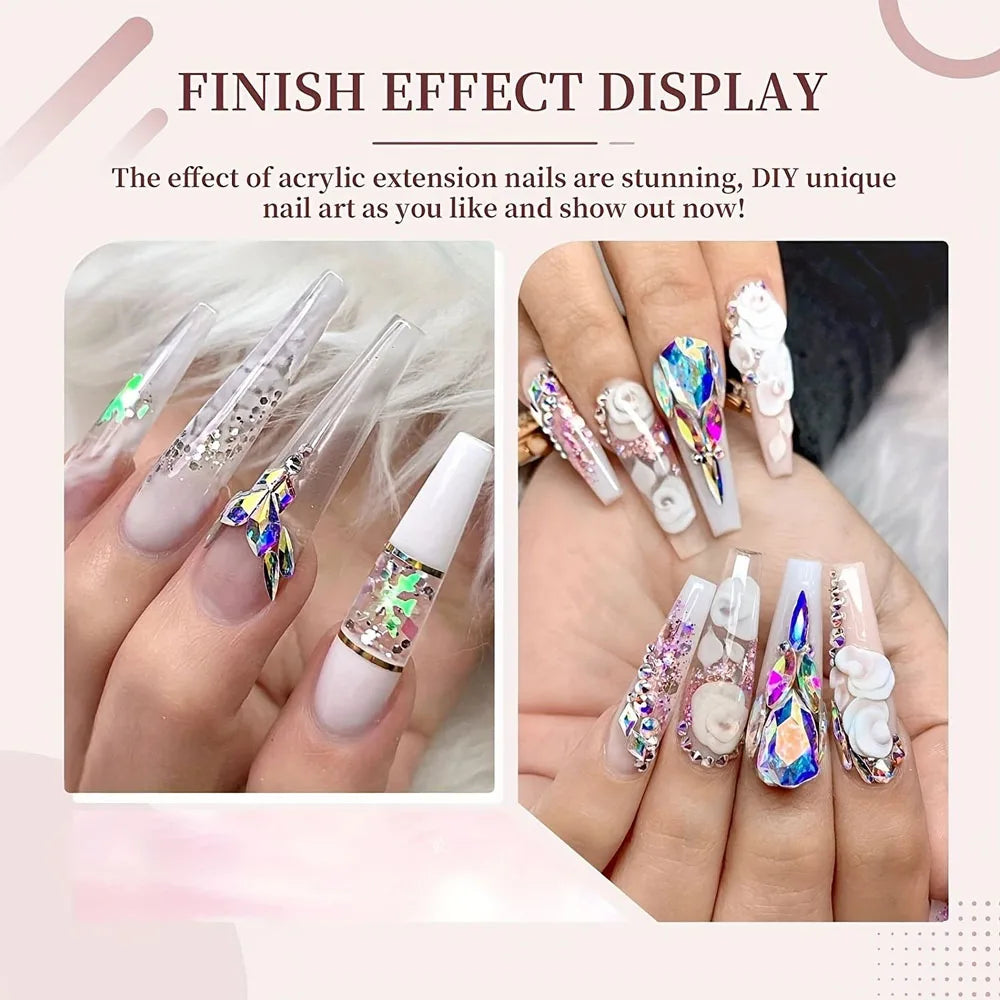 50g/100g Nude Nail Acrylic Powder Bulk Set – 4-in-1 Solid Crystal Extension, Dipping & Engraving Nail Art Monomer Wholesale
