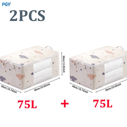 Big Capacity Storage Bag – 4/2/1PCS Moisture & Dust-Proof Organizer for Quilts, Clothes, Duvets, Blankets, and Luggage