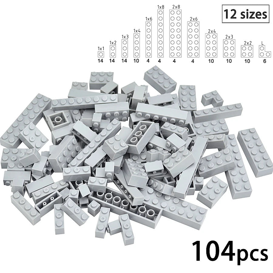 DIY Building Block Wall Figures Bricks - 1x2, 1x3 & 1x4 Small Construction Bricks for Creative Building & Educational Play