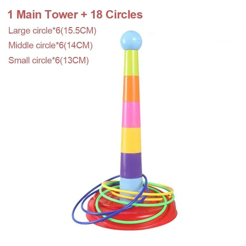 Kids Throw Ring Stacking Circle Game Toy – Interactive Indoor & Outdoor Parent-Child Educational Early Learning Fun Gift