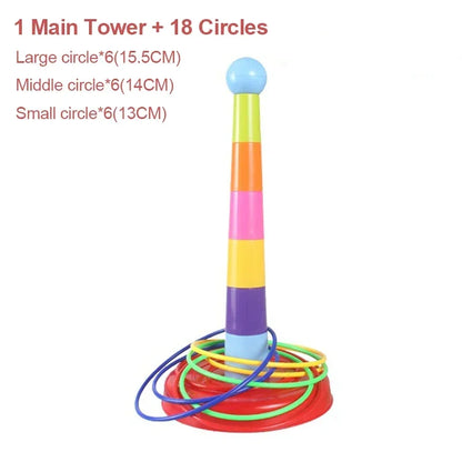Kids Throw Ring Stacking Circle Game Toy – Interactive Indoor & Outdoor Parent-Child Educational Early Learning Fun Gift
