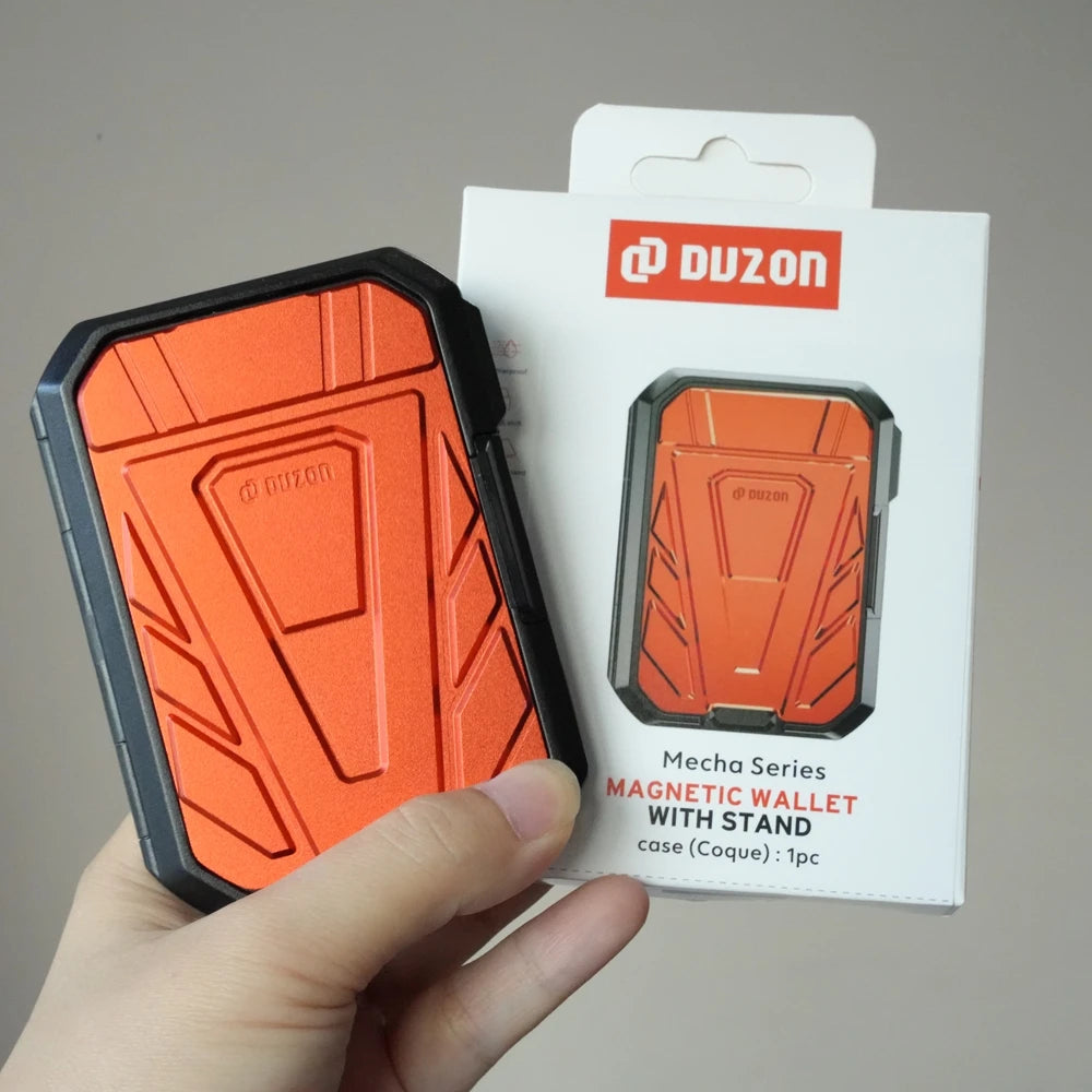 DUZON Armor Magnetic Wallet Case for iPhone 17 & 16 Pro Max - Detachable 3-Slot Card Holder with Adjustable Metal Kickstand