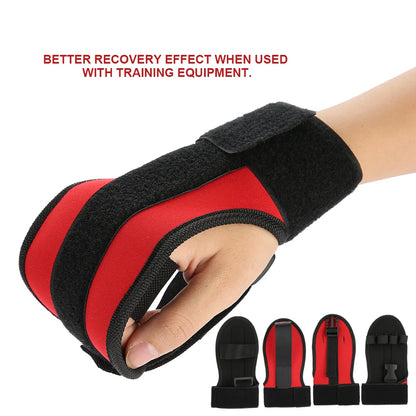 Finger Rehabilitation Training Gloves – Black Hand Support Fixed Therapy Gloves for Fist Strength Recovery & Finger Exercise Aid