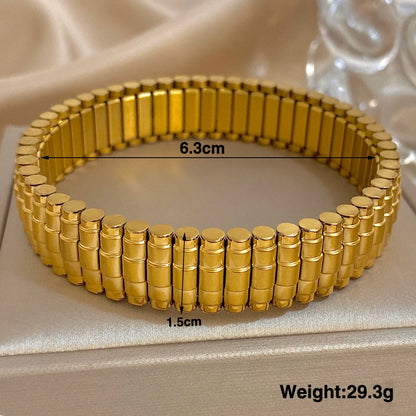 Greatera Five-Layer 10mm Beaded Bracelet – Two-Tone Stainless Steel Watch Chain Bangle Jewelry for Men & Women