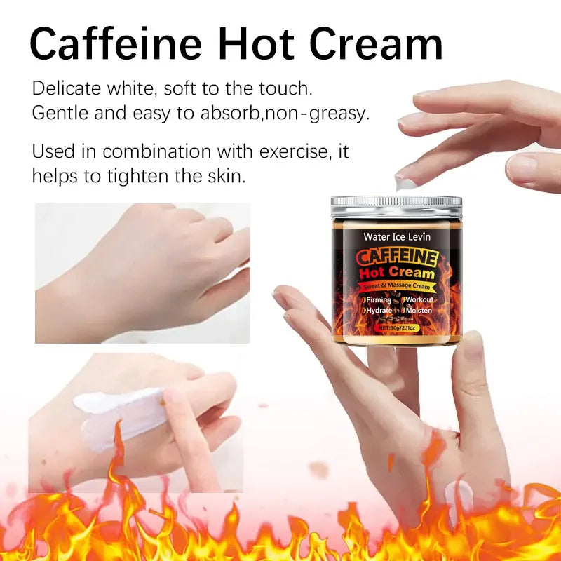 60g Caffeine Thermal Massage Cream - Nourishing & Moisturizing Face and Body Firming Cream for Massage and Fitness Routines