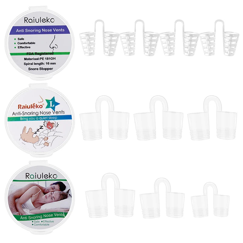 Professional Snore Stopper Set - Anti-Snoring Solution with Nose Vents & Nasal Dilators - 3/4PCS for Better Sleep