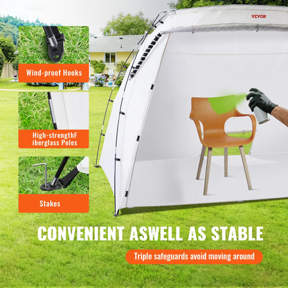 VEVOR Foldable Portable Paint Booth Shelter - Versatile Spray Painting Tent for DIY Projects and Crafts, Available in 7.5x5.2x5.2/10x7x6ft Sizes, Ideal for Furniture and Hobby Tools