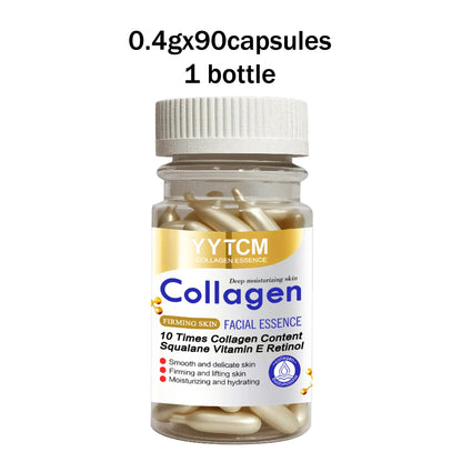 Collagen Firming Capsule Serum 30 Capsules - Hydrating Facial Serum with Plant-Based Squalane, Retinol & Vitamin E