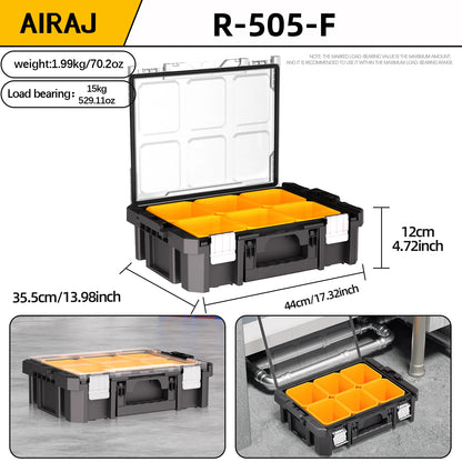 AIRAJ Stackable Modular Toolbox Set — Portable Combo ToolBox with Wheels for Space-Saving Storage & Easy Mobility