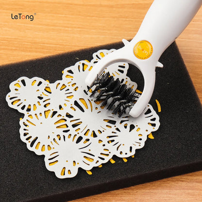 3-in-1 Die Brush Piercer Scraper: Essential Weeding Tool for Easily Removing Excess Paper From Dies - Includes Foam Pad
