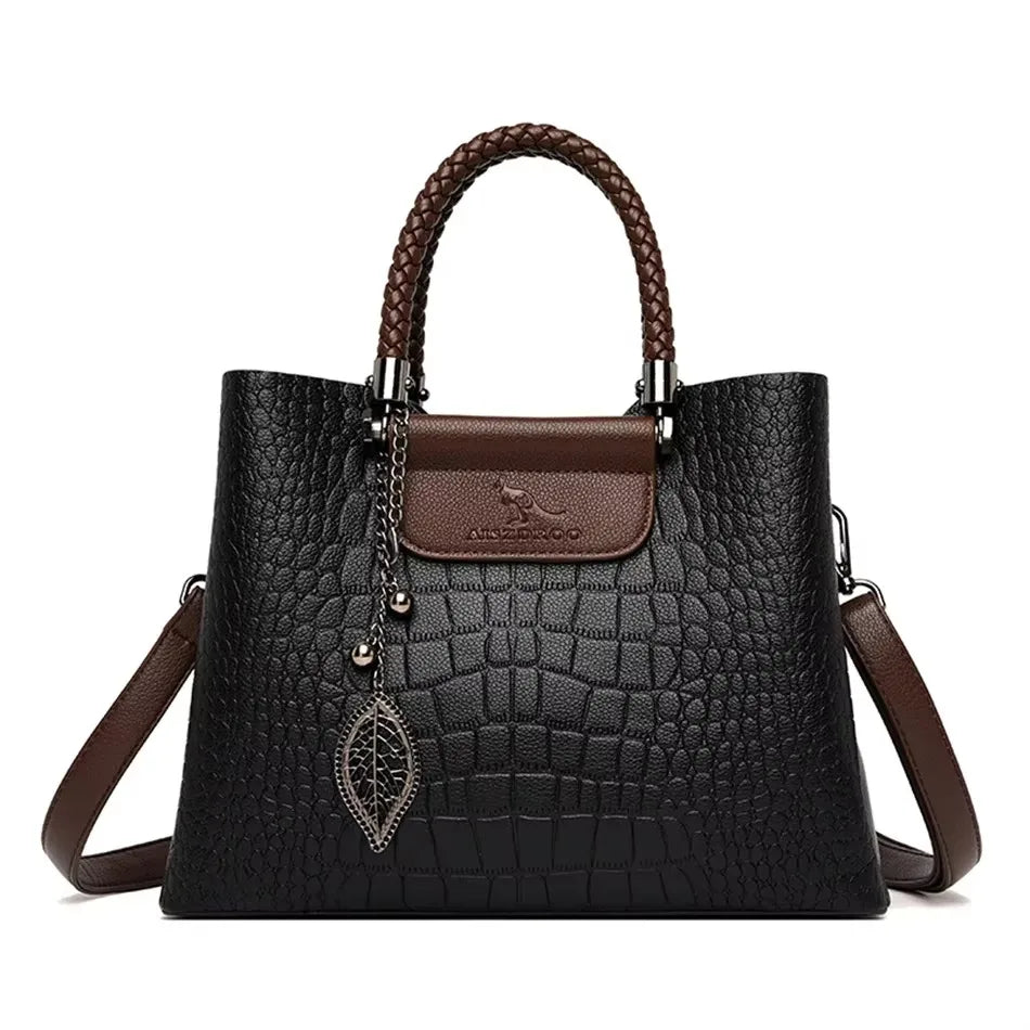 Luxury Women’s Leather Handbag – Large Capacity Shoulder & Crossbody Designer Bag
