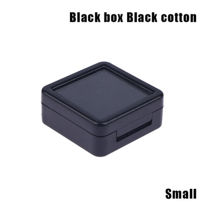 Transparent Glass Lid Gem Storage Box – Jewelry Display Case for Diamonds, Gemstones & Pendants Holder Container