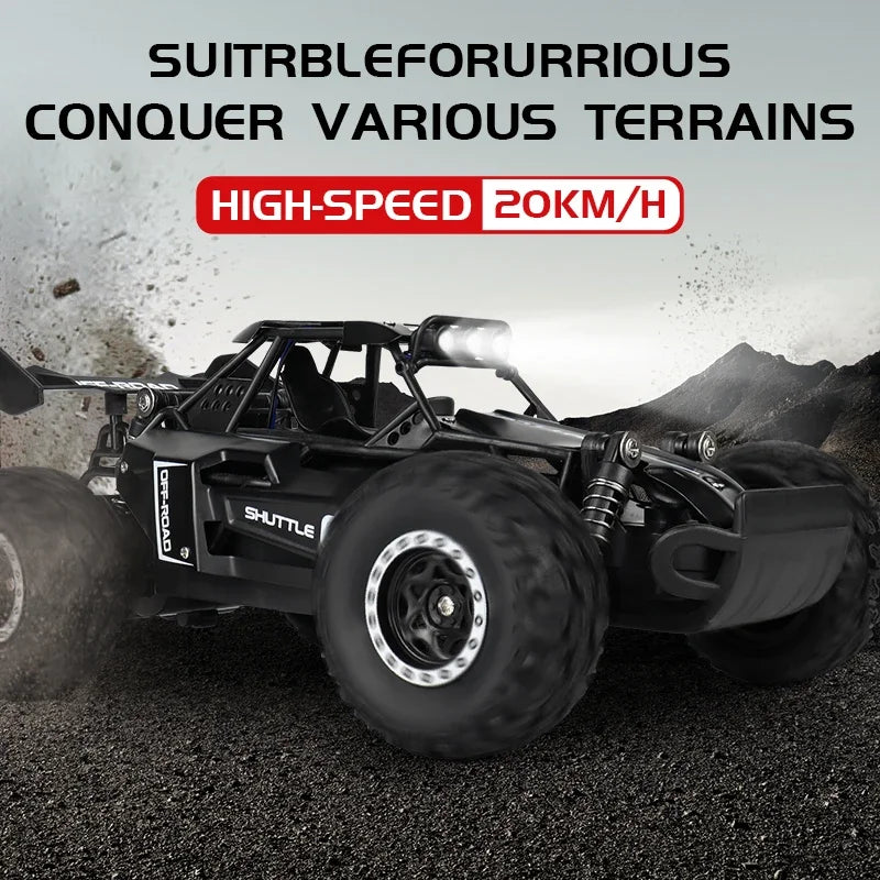 2024 New 1:16 Scale RC Car with LED Lights - 2.4GHz 2WD Off-Road Remote Control Climbing Vehicle, Drift Toy for Boys