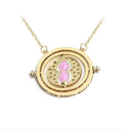 Harry Potter Golden Snitch Time-Turner Hourglass - 360° Rotatable Cosplay Pendant and Wizard Fan Gift