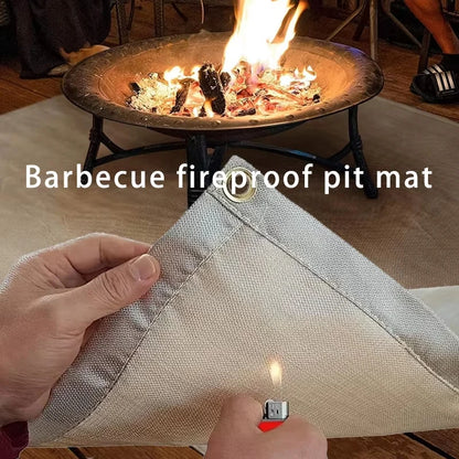 High Temperature Fire Retardant BBQ Fire Pit Mat - Heat Resistant Grill Protection for Outdoor & Indoor Camping