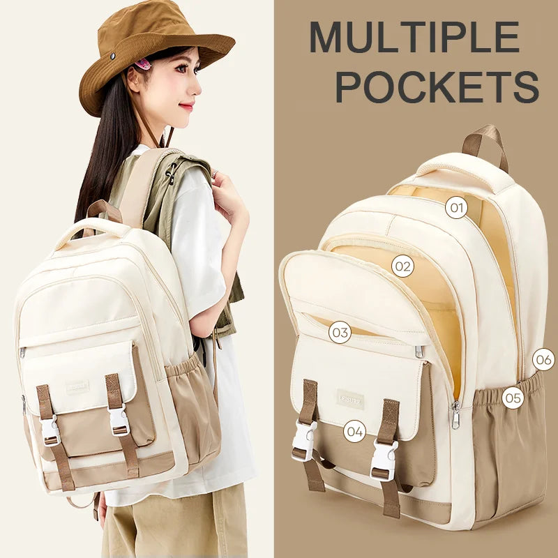 High-Capacity Student Backpack | Trendy Laptop & College Bag for Women, Girls, Travel & School BookBag