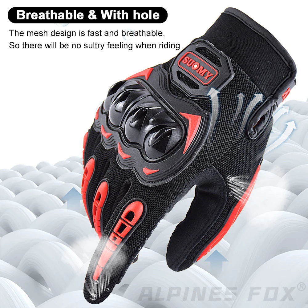 Suomy Motorcycle Gloves – Breathable Moto Gloves with Touch Screen for Racing, Riding, and Cycling – Summer Sports Protective Gear for Honda