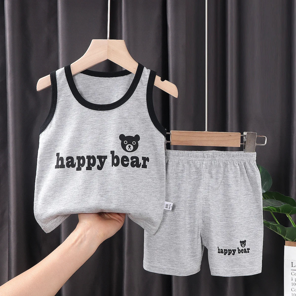 2PCS Kids Summer Vest Set – Cotton Sleeveless T-Shirt & Shorts for Boys & Girls Baby Clothes
