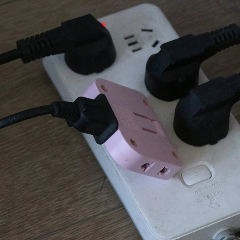 EU Plug Socket Converter - 180° Rotatable 3-in-1 US Extension Plug Multi-Plug Mini Slim Outlet Adapter