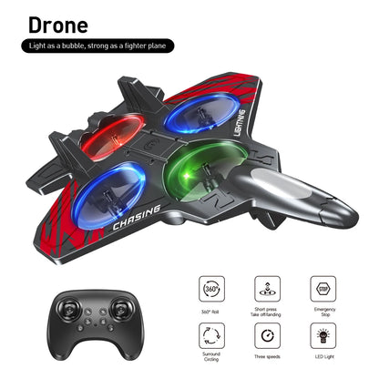 E72 Foam Stunt Aircraft Drone – High-Performance 360° Flip UAV with LED Lights, Fixed Height Hover Remote Control Fighter Toy