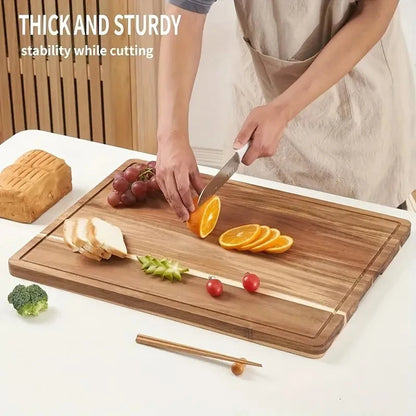 # Beech Walnut Wooden Cutting Board - Durable Kitchen Chopping Block for Cheese, Meat & Food Prep