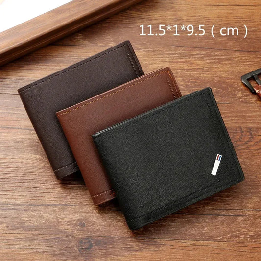 Men’s Leather Minimalist Wallet – Thin, Foldable Soft Leather Short Wallet