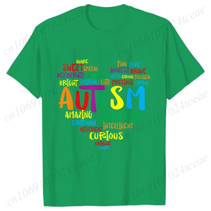 Women’s Live Love Accept Autism Awareness T-Shirt – Graphic Y2K Summer Top for Autism Awareness Month
