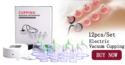 6PCS Vacuum Cupping Set with Pumping Gun – Suction Cups for Back Massage, Body Detox & Anti-Cellulite Therapy