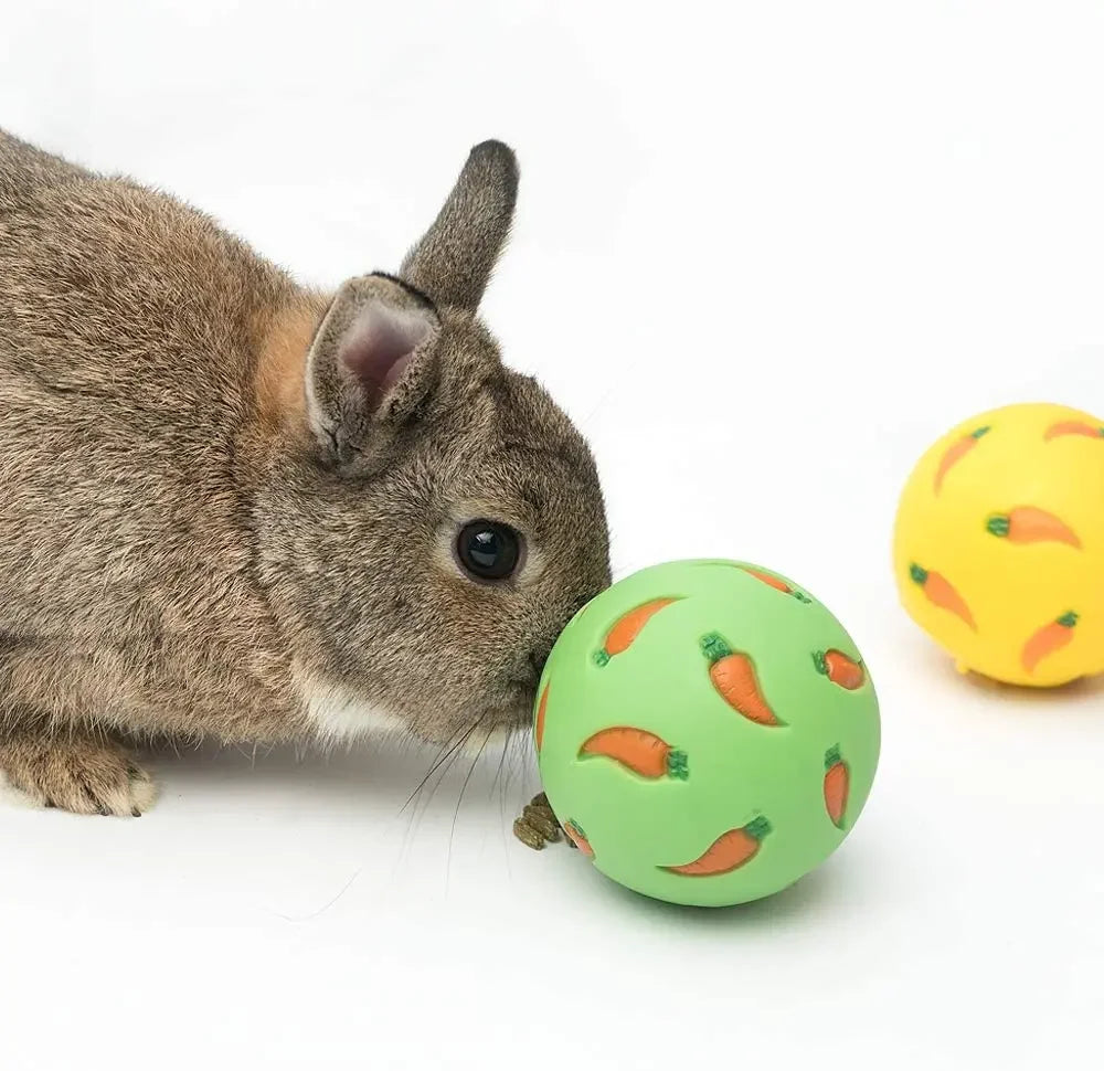 Rabbit Treat Ball Slow Feeder Toy – Bite-Resistant Interactive Snack Dispenser for Rabbits, Ferrets, Cats & Hamsters