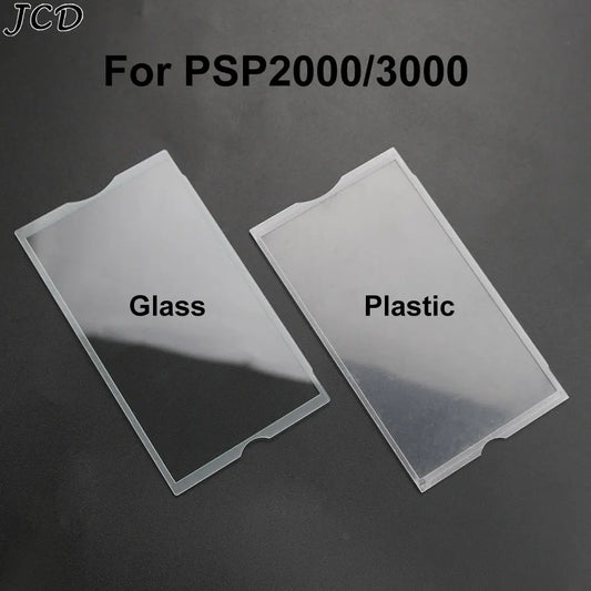 JCD Transparent Glass Screen Lens Cover – Display Panel Protector for PSP 2000/3000 Console with Clear Frame
