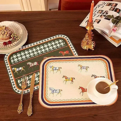 New Light Luxury Nordic Style Leather Placemat - PVC Waterproof & Oil-Proof Table Mat, Disposable Anti-Scald Western-Style Placemat
