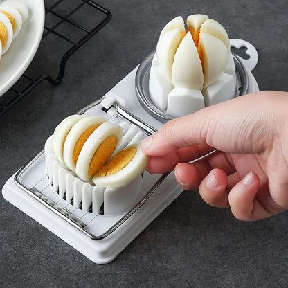 Multifunctional 2-in-1 Egg Cutter — PP Base with Stainless Steel Wire, High-Quality Hanging Kitchen Tool