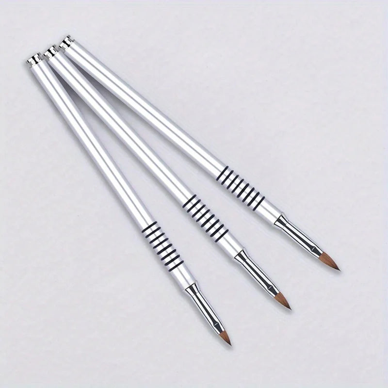 Silver Nail Art Brush – Metal Rod Crystal Nail Pen for 3D Sculpting & Light Therapy Manicure Design