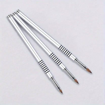 Silver Nail Art Brush – Metal Rod Crystal Nail Pen for 3D Sculpting & Light Therapy Manicure Design